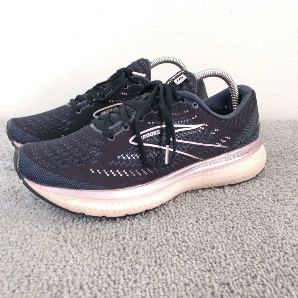 Brooks Glycerin GTS 19 Womens Size 10.5 Running Shoes Black Pink 1203441B074